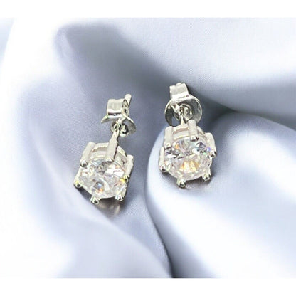 Moissanite Sterling Silver Solitaire Stud Earrings (.84 ct) Stunning Chic Trendy