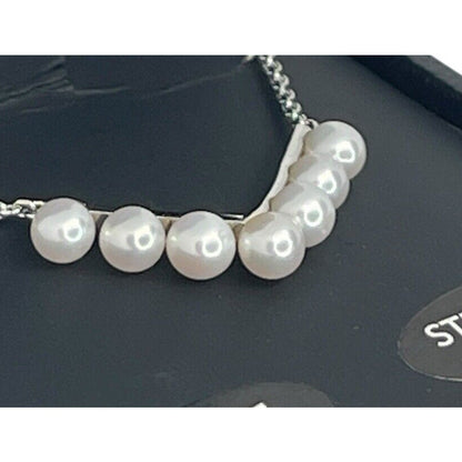 Pearl (4mm) Sterling Silver Pendant Necklace Luxury Fashion Stunning Elegant NWT