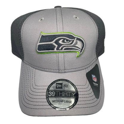 Seattle Seahawks Stretch Fitted Hat SZ M/L New Era Gray Ballcap NFL Football NWT