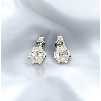 Moissanite Sterling Silver Solitaire Stud Earrings (.84 ct) Stunning Chic Trendy