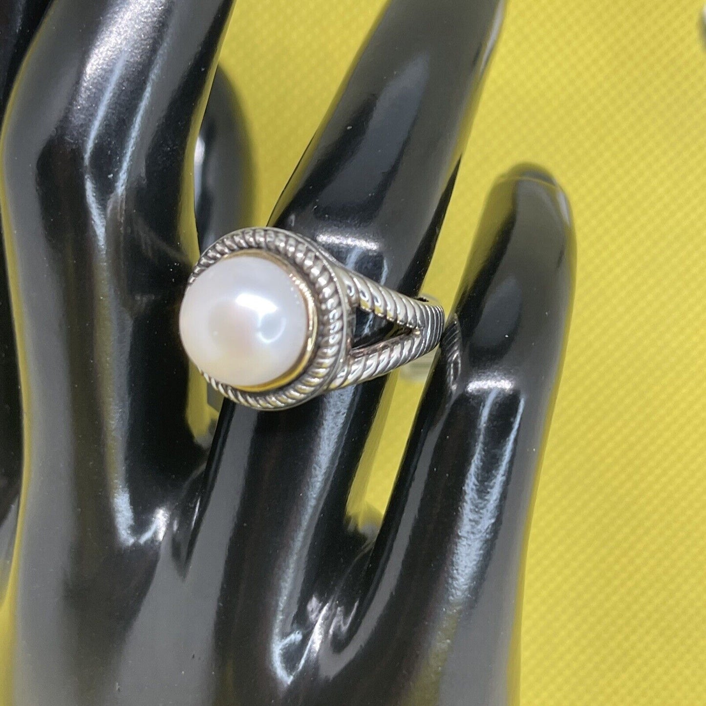 Peter Thomas Roth 14k Gold Freshwater Pearl Ring Sterling Silver Sz 7 Luxury NWT