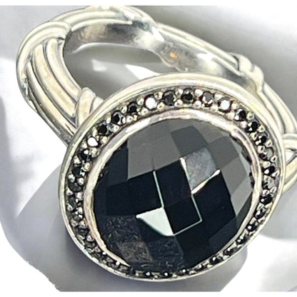 Peter Thomas Roth Natural Onyx Sterling Silver Ring (8 cts.) Sz 8 Luxury Elegant