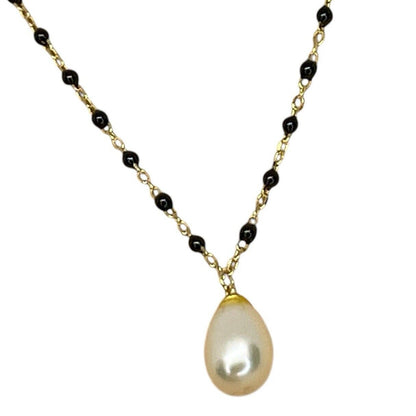 18K Gold Vermeil Pearl (8mm) Beaded Necklace Stunning Chic Trendy Intricate NWT