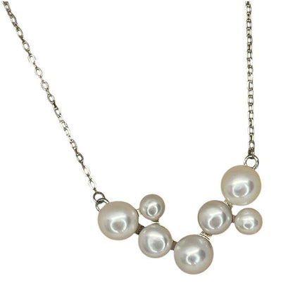 Pearl Cluster (4-8mm) Sterling Silver Necklace Luxury Fashion Chic Trendy Style