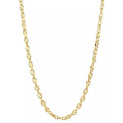 14K Gold Vermeil Tranciato Mariner Link Necklace 18" (3-1/3mm) Chic Trendy Style