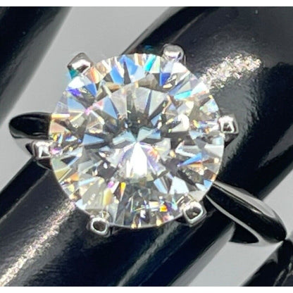 Moissanite (5 cts. t.w.) Sterling Silver Engagement Ring (Sz 7) *GRA Certified*