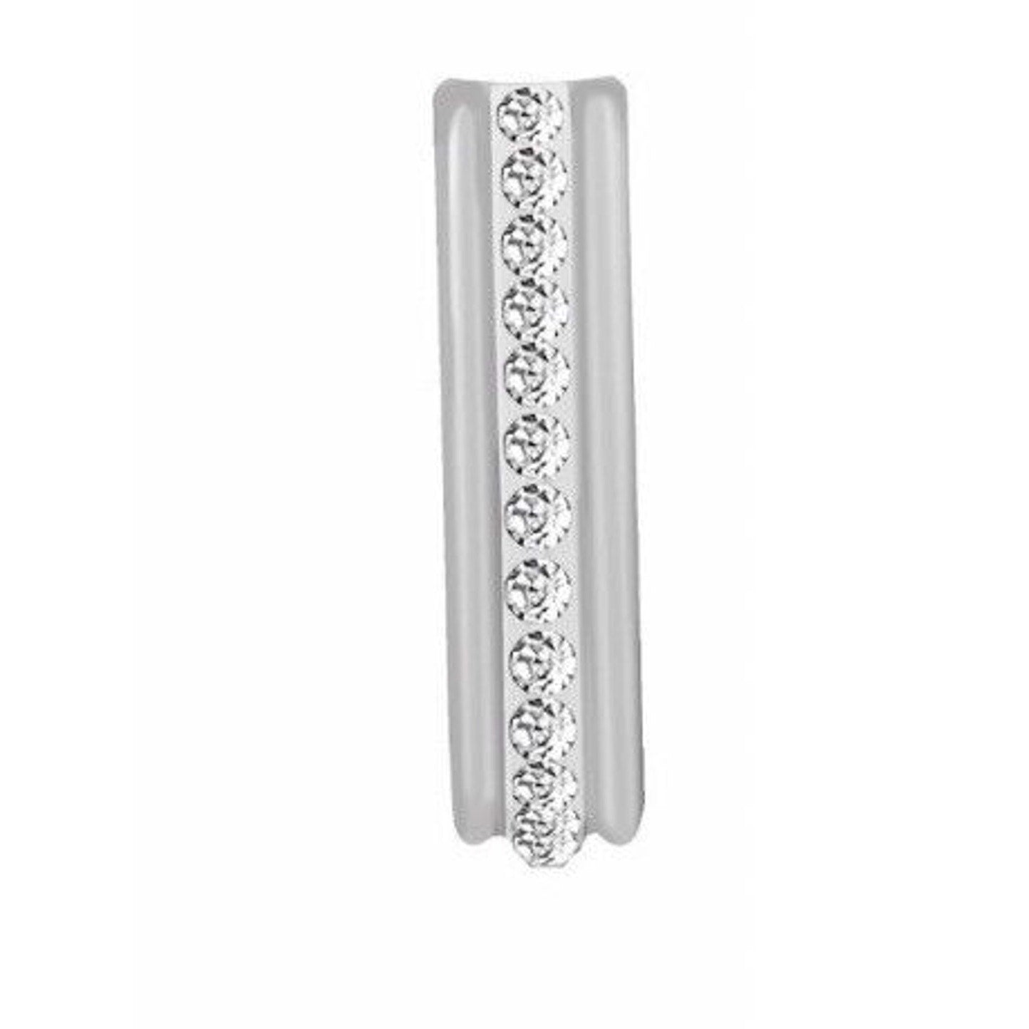 Silver Tone Hoop Earrings Set Women's Chic Crystal Elegant Trendy Fashion NWT