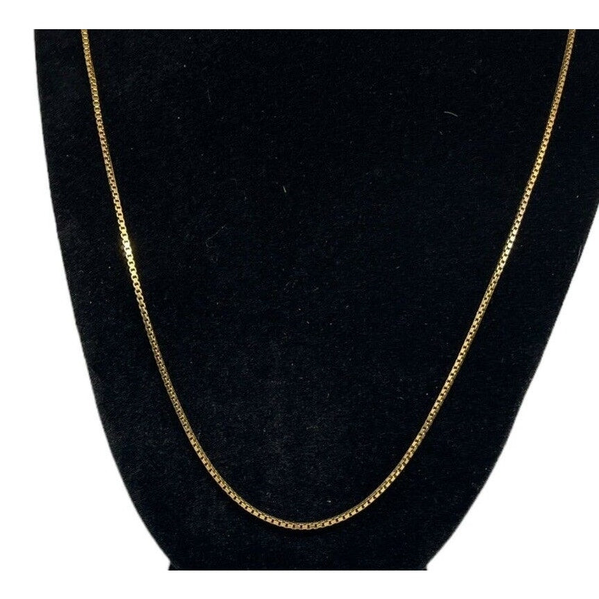 18K Gold Vermeil Box Chain Necklace 24” Dainty Chic Trendy Fashion Stylish NWT