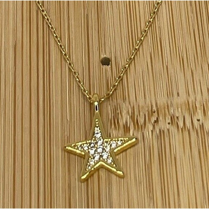 Kate Spade Gold Tone Crystal Star Pendant Necklace CZ Chic Fashion Trendy Style