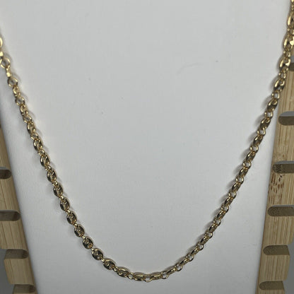 14K Gold Vermeil Tranciato Chain Necklace 18” (3mm) Elegant Stylish Fashion Chic