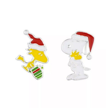 Peanuts Two Tone Xmas Brooch Pin 3pc Set Holiday Christmas Chic Elegant Joy NWT