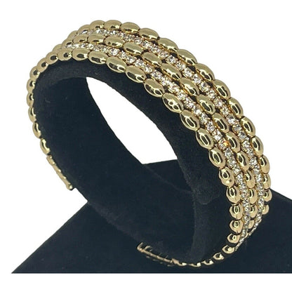 Anne Klein Gold Tone Crystal Cuff Bracelet Stylish Fashion Trendy Chic Cocktail