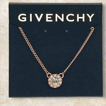 Givenchy Rose Gold Plated CZ Necklace Luxury Designer Cuban Chain Fashion Trendy