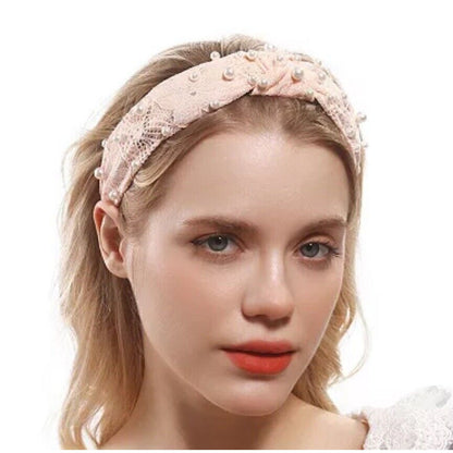 Faux Pearl Knot Headband Hair Fashion Chic Style Polyester Elegant Stunning NWT