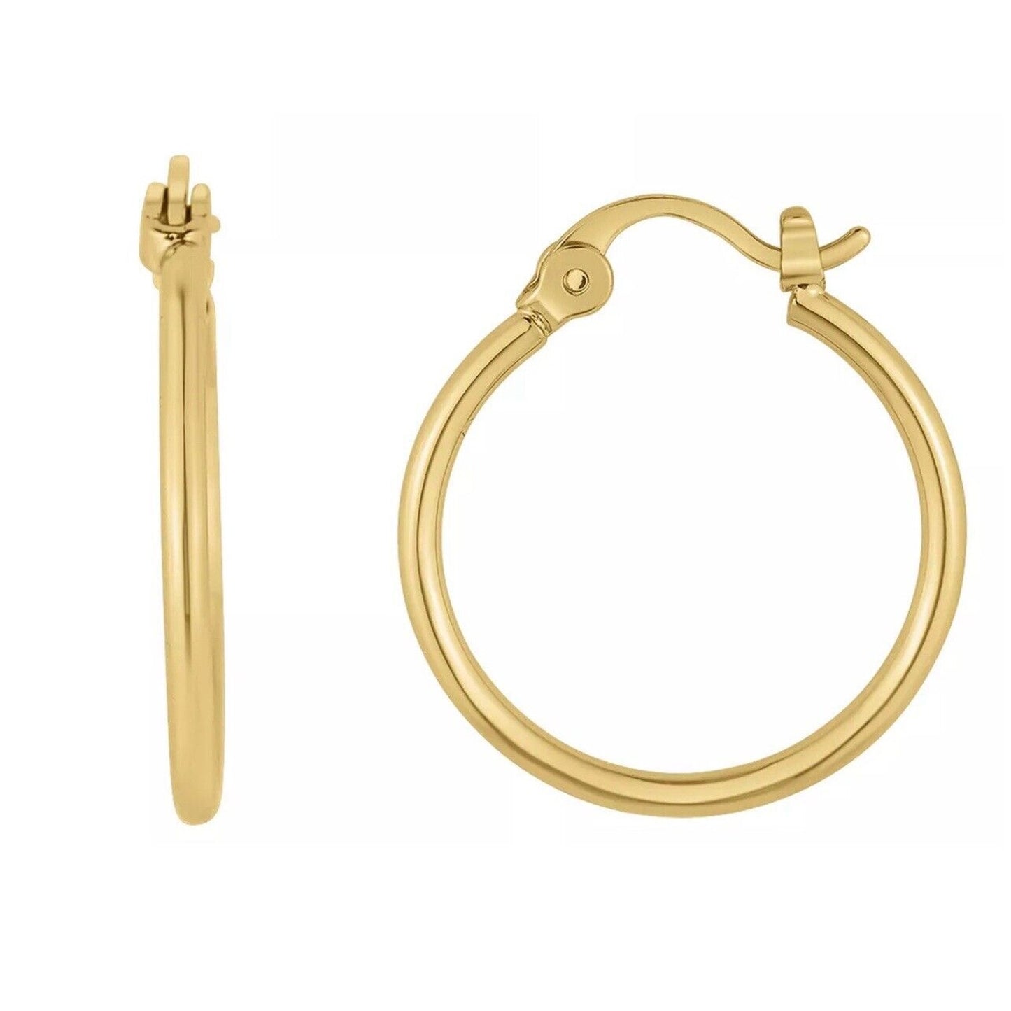 18K Gold Plated Hoop Earrings Chic Stylish Trendy Minimal Fashion Shiny NWT