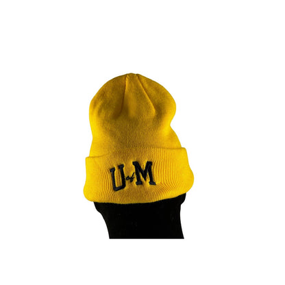 University of Michigan Beanie Hat TW Logo Yellow Cap College Football Unisex