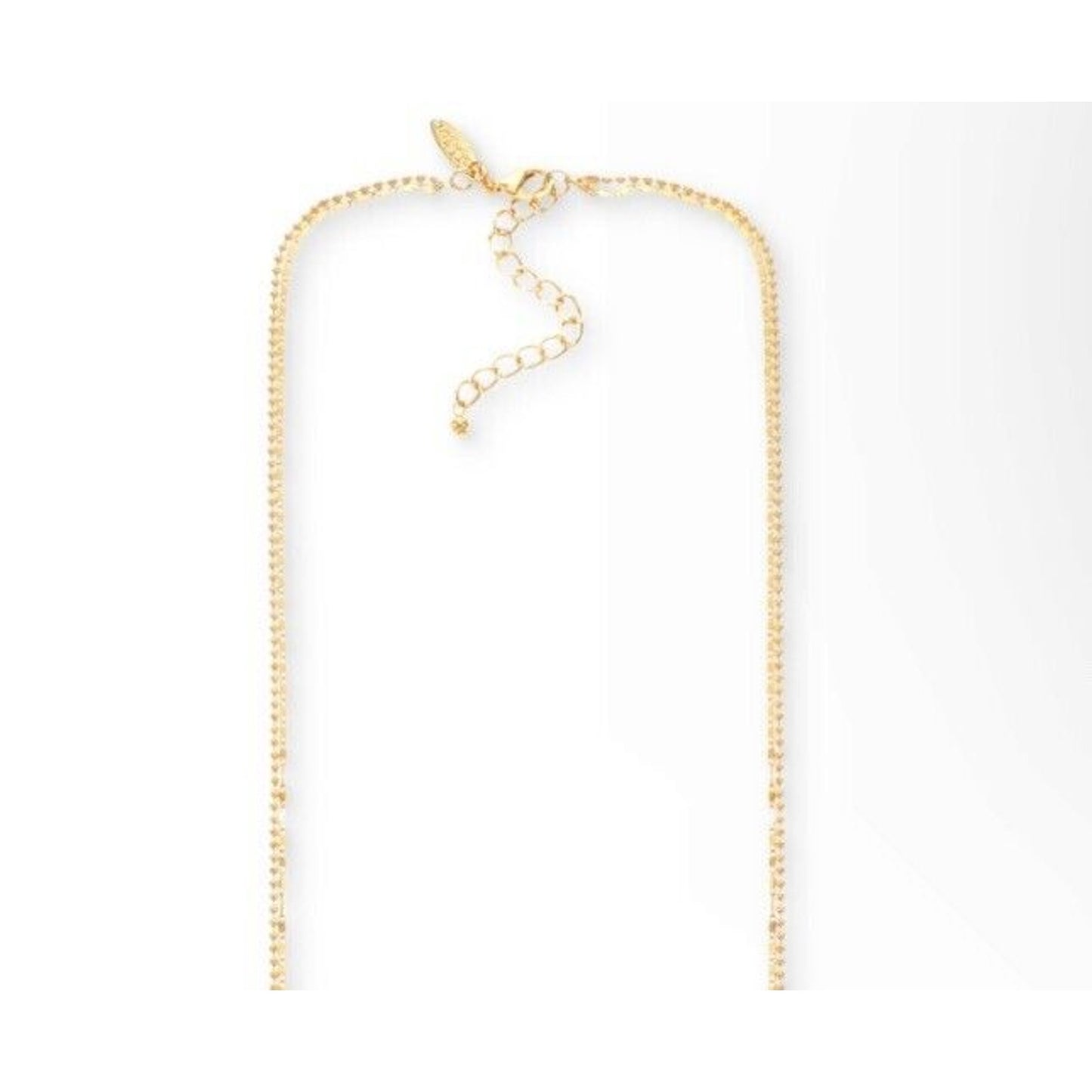 Gold Tone Necklace Beaded Crystal Chain 36" Statement Elegant Stunning Chic NWT