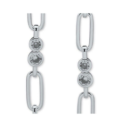 Anne Klein Silver Tone CZ Drop Earrings Stunning Shiny Fashion Trendy Statement