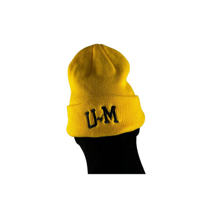 University of Michigan Beanie Hat TW Logo Yellow Cap College Football Unisex