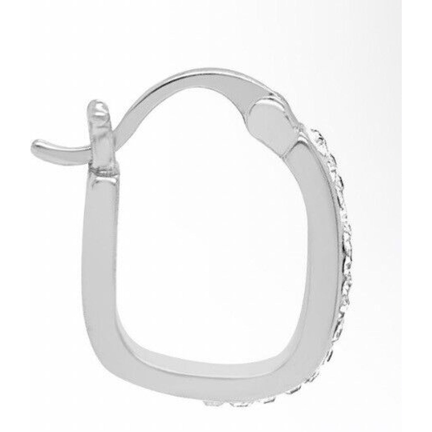 Silver Tone Hoop Earrings Set Women's Chic Crystal Elegant Trendy Fashion NWT