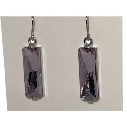 Silver Tone Crystal Drop Earrings Elegant Style Fashion Chic Cocktail Party New