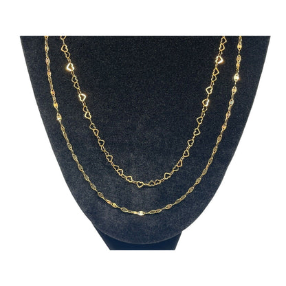 18K Gold Vermeil 'Endless Love' Layered Necklace Heart Detailing Stunning Vday