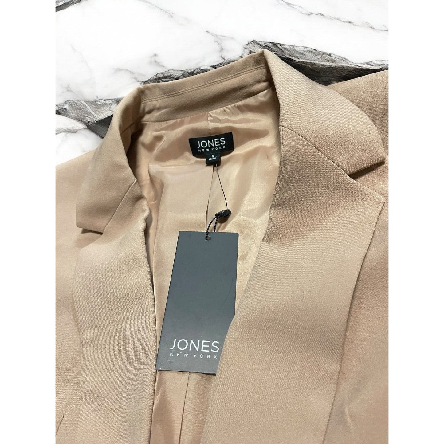 Jones New York Notched Lapel Blazer Jacket Women's (Sz S) Praline Luxury NWT