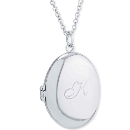 Sterling Silver Initial K Locket Necklace Elegant Chic Fashion Stylish Intricate