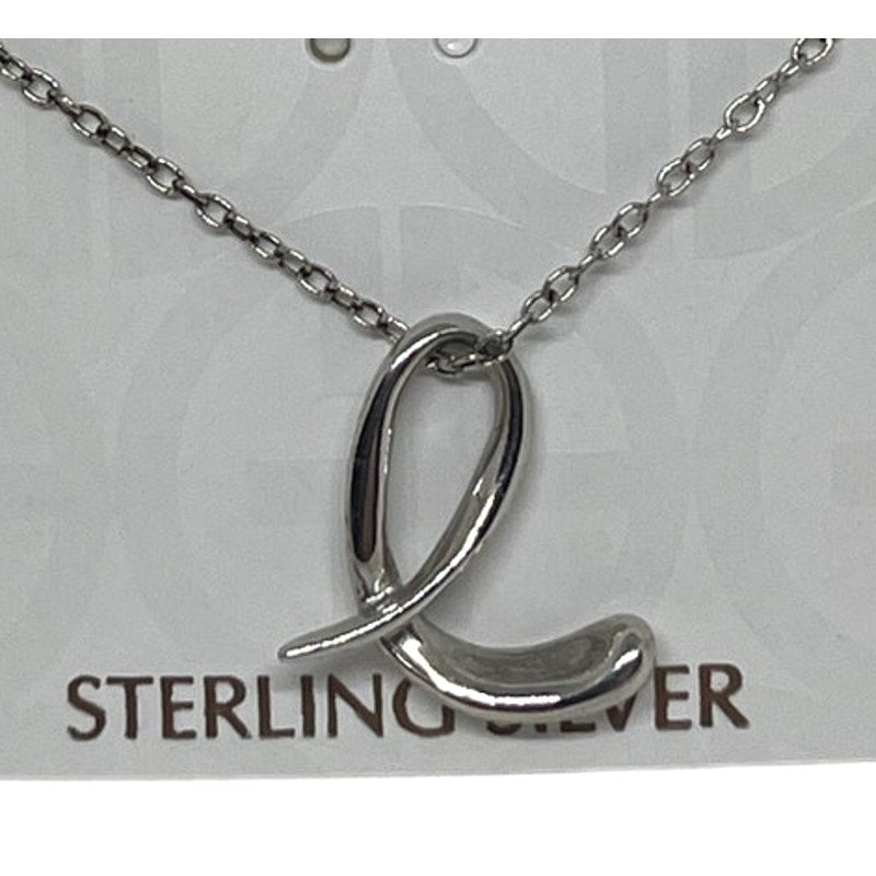 Sterling Silver 'E' Initial Pendant Necklace Chic Style Trendy Stunning Fashion