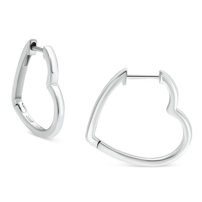 Sterling Silver Heart Hoop Earrings Chic Trendy Fashion Stylish Minimal NWT Vday