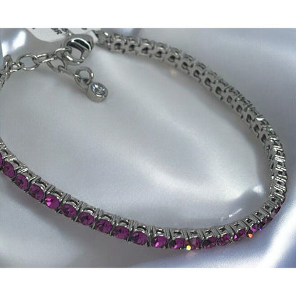 Silver Tone Crystal Flex Tennis Bracelet Fashion Stylish Trendy Shiny Chic NWT