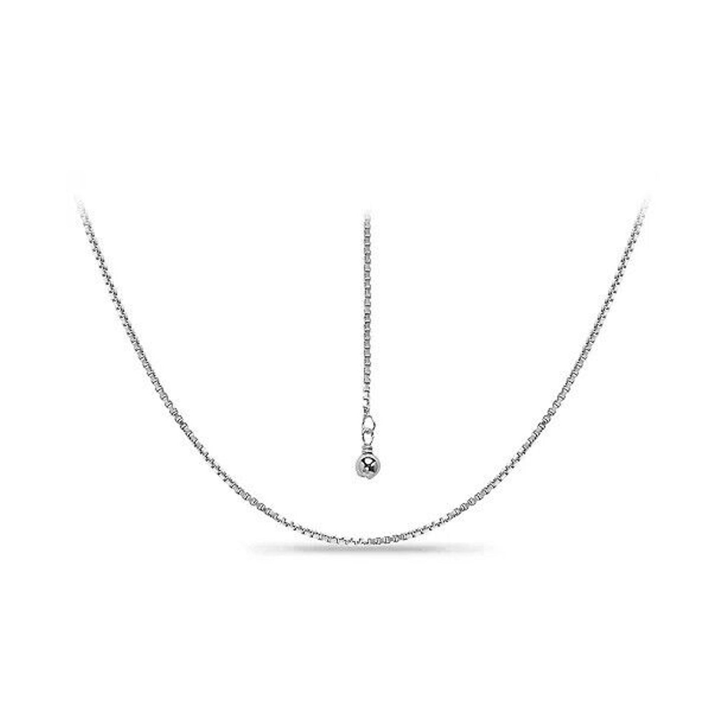 Sterling Silver Box Chain Necklace 22” Fashion Stylish Trendy Chic Minimal Shiny