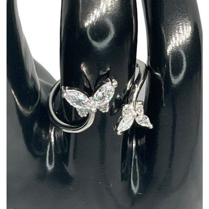 Sterling Silver Butterfly Open Band Ring (Sz 7) Stunning Chic Style Elegant NWT