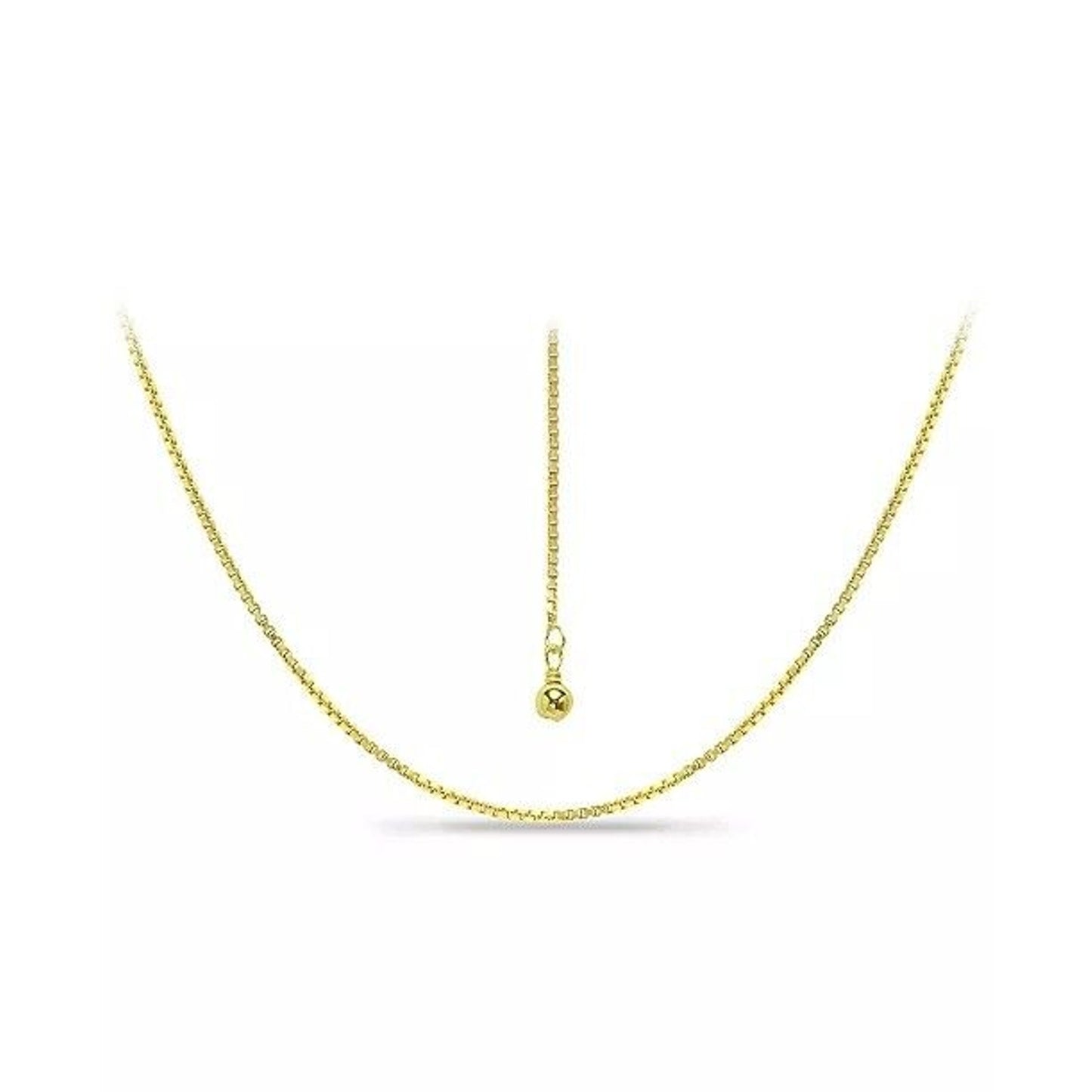 18K Gold Vermeil Box Chain Necklace 22" Dainty Minimal Chic Stylish Fashion NWT