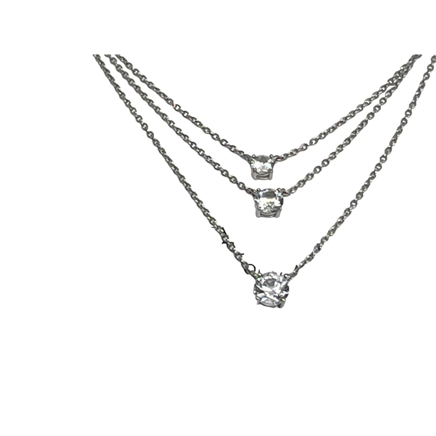 Sterling Silver Lab Sapphire Necklace (1.5 ct.) Layered Stunning Chic Elegant