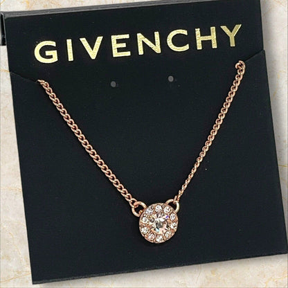 Givenchy Rose Gold Plated CZ Necklace Luxury Designer Cuban Chain Fashion Trendy