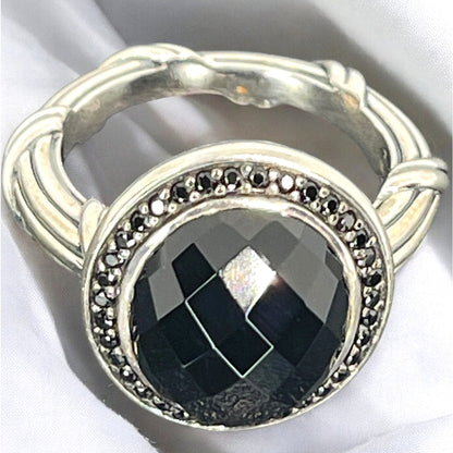 Peter Thomas Roth Natural Onyx Sterling Silver Ring (8 cts.) Sz 8 Luxury Elegant