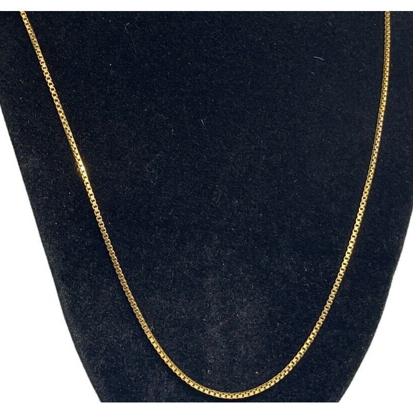 18K Gold Vermeil Box Chain Necklace 24” Dainty Chic Fashion Trendy Stylish NWT