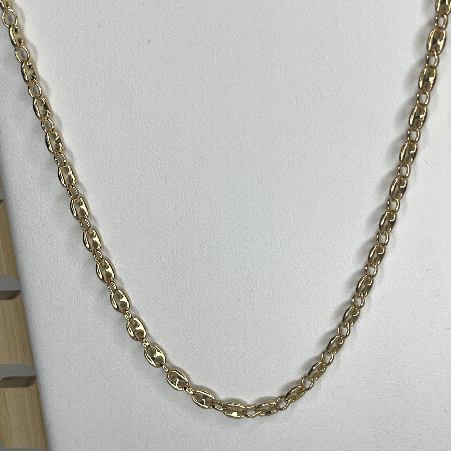 14K Gold Vermeil Tranciato Chain Necklace 18” (3mm) Elegant Stylish Fashion Chic