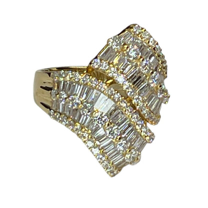 Solid 18K Gold Baguette Natural Diamond Ring (2 cts.) Brilliant Luxury Stunning