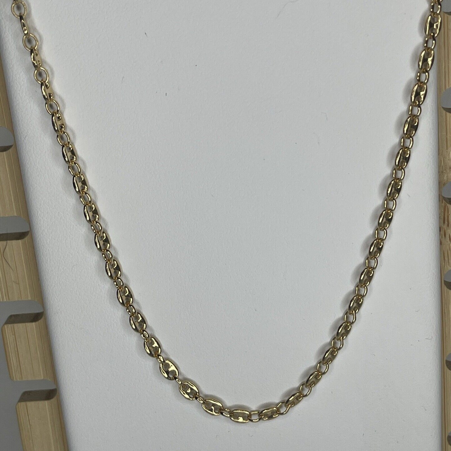 14K Gold Vermeil Tranciato Chain Necklace 18” (3mm) Elegant Stylish Fashion Chic