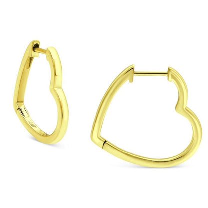 18K Gold Vermeil Heart Hoop Earrings Chic Fashion Stylish Trendy Chic NWT Vday