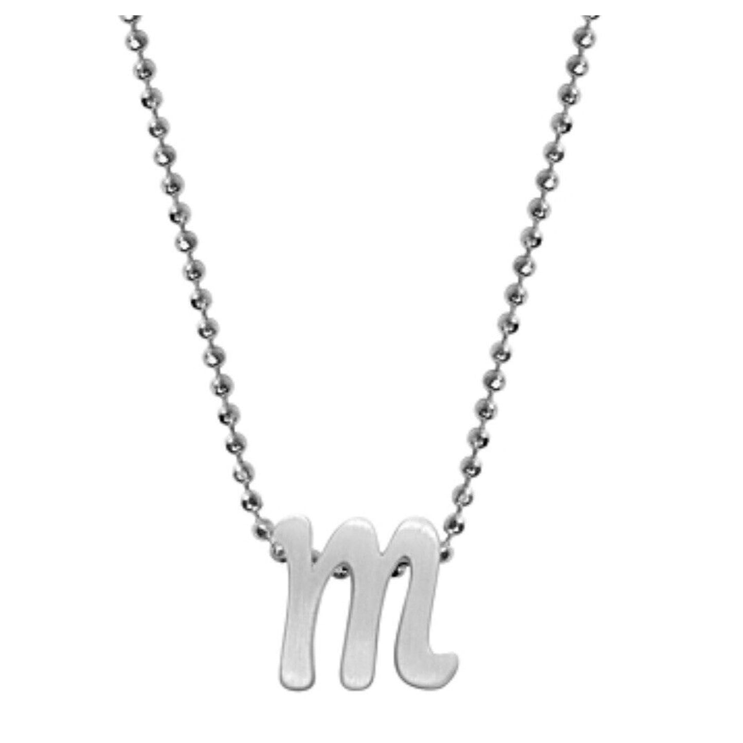 Alex Woo Sterling Silver ‘M’ Initial Pendant Necklace NY Designer Luxury Fashion