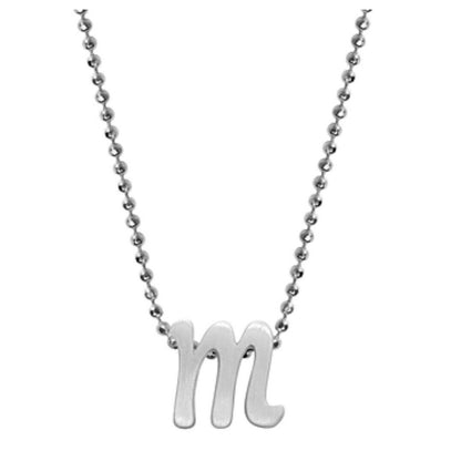 Alex Woo Sterling Silver ‘M’ Initial Pendant Necklace NY Designer Luxury Fashion