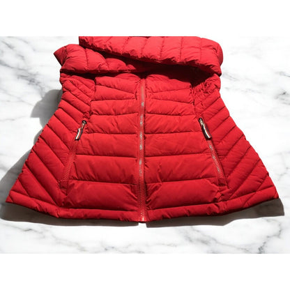 NWT Tommy Jeans Hilfiger Puffer Ski Coat Jacket THFlex Outerwear (Sz S) Crimson