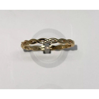 18K Gold Plate Twist Chain Link Ring (Sz 9) Style Fashion Trendy Chic Shiny NWT