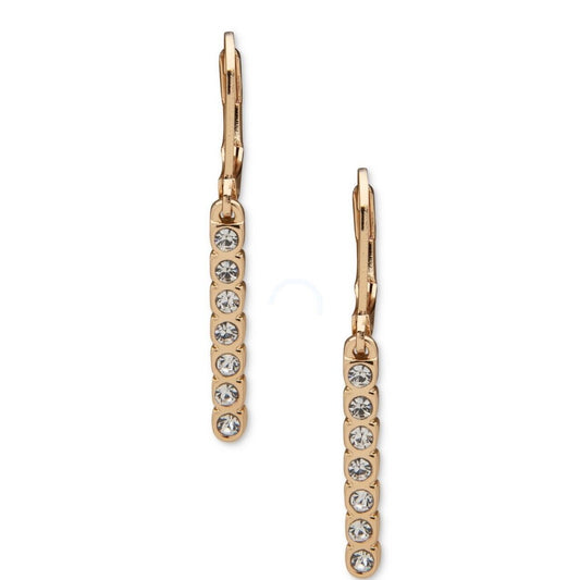 Anne Klein Gold Tone Crystal Drop Earrings Stunning Chic Elegant Cocktail Style