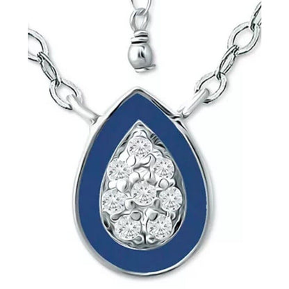 Sterling Silver CZ Teardrop Pendant Necklace Fashion Stylish Trendy Chic Dainty